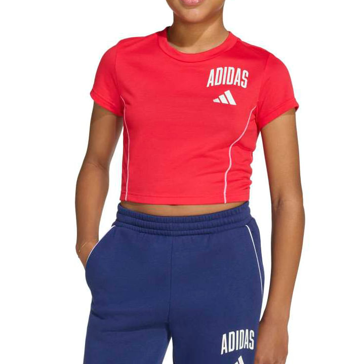 Adidas Blusa JW8658 INF COLEGIATTE Pure RubyWhite Poliester -3-
